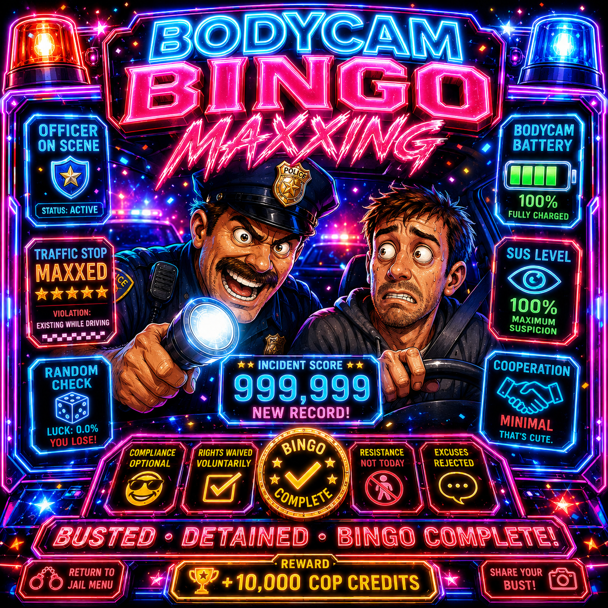 Bodycam Bingo Maxxing